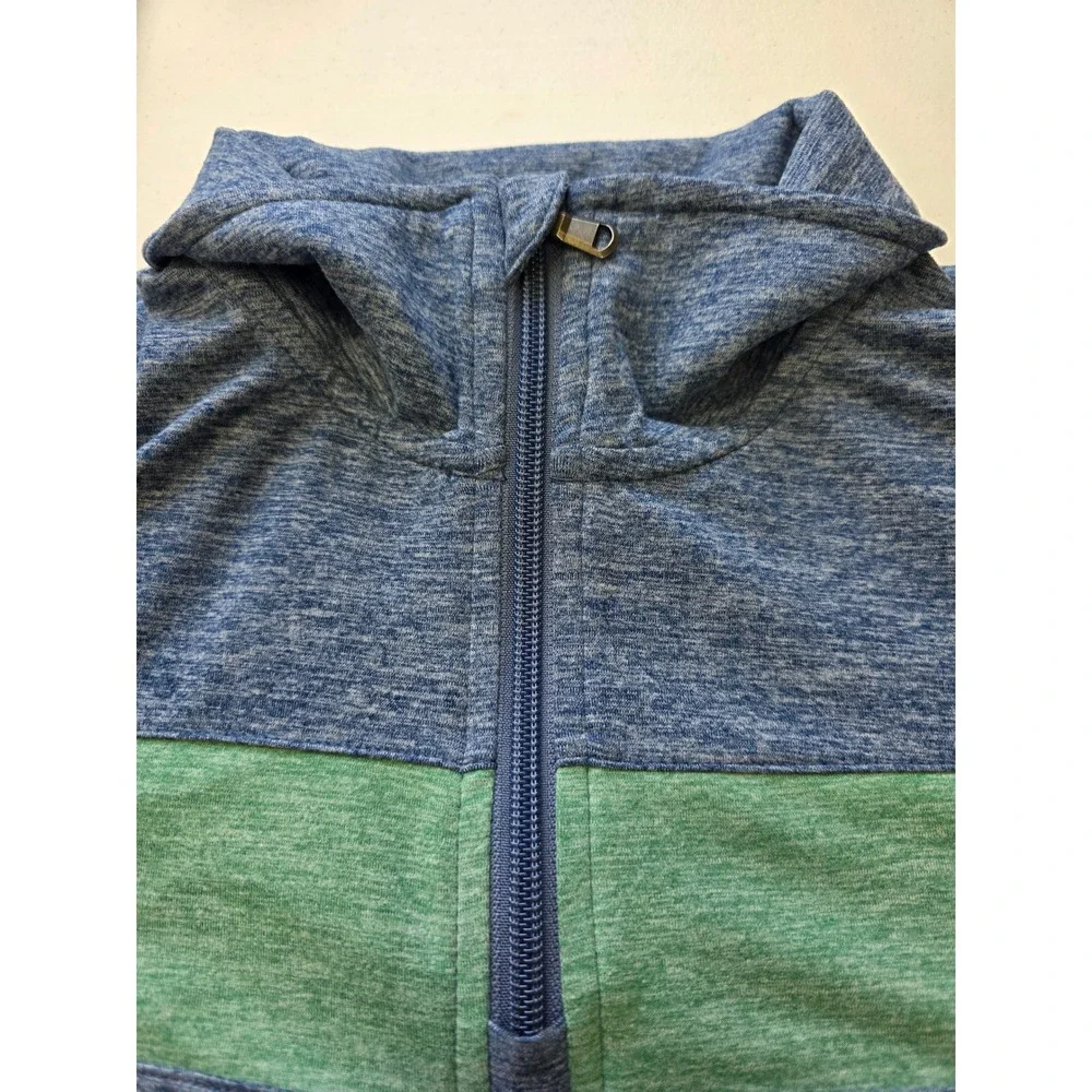 Sonoma Goods For Life Mens Quarter Zip Pullover Blue Green Space Dye Medium - Picture 3 of 5
